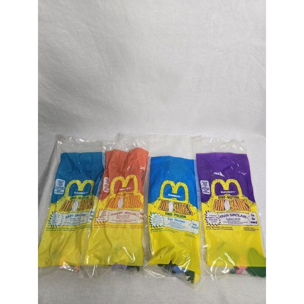 Vintage McDonalds Happy Meal Toys Dino-Motion Dinosaurs- Lot Of 4